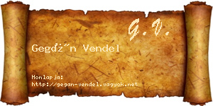 Gegán Vendel névjegykártya
